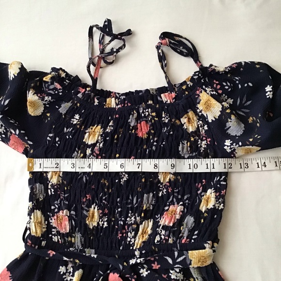 Smukke girl jumpsuit 3/4 bell sleeve flowered. - Picture 8 of 12